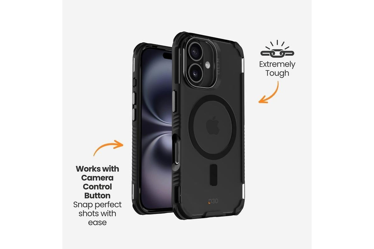 EFM Cayman D3O Case for iPhone 16 - Carbon - EFCCAAE609CBN