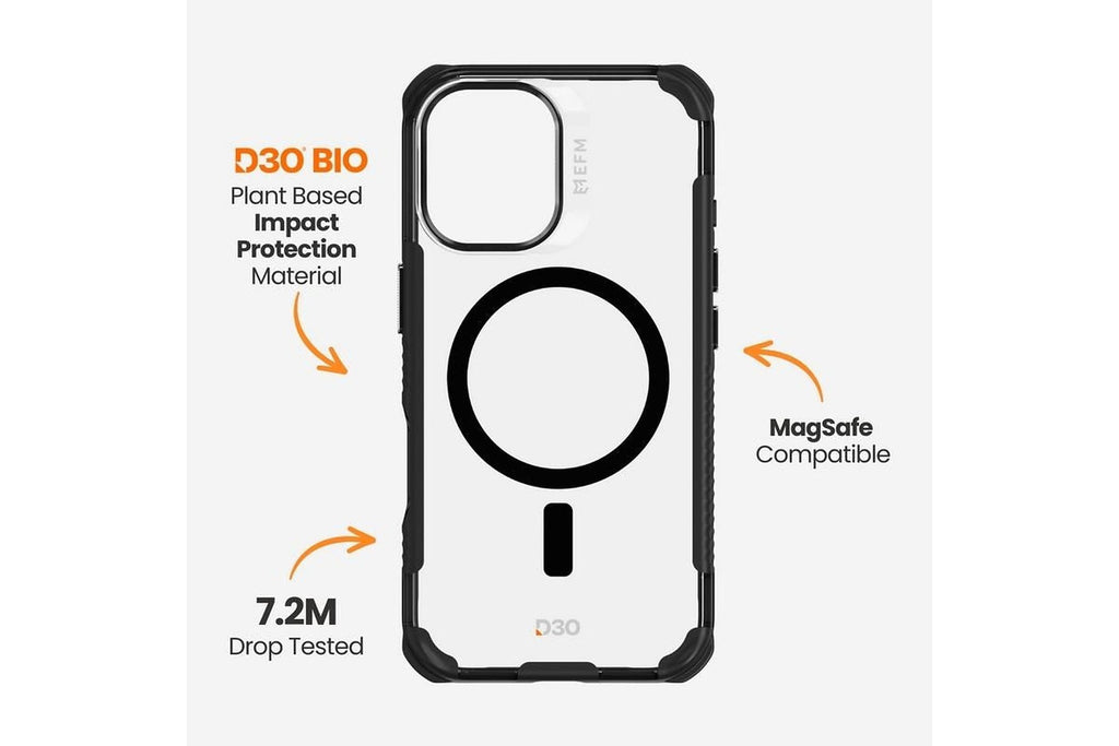EFM Cayman D3O Case for iPhone 16 - Carbon - EFCCAAE609CBN
