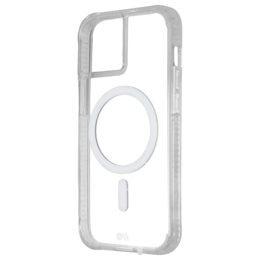 Angled view of the Case-Mate Tough Clear Plus MagSafe CM046756 iPhone 13 case