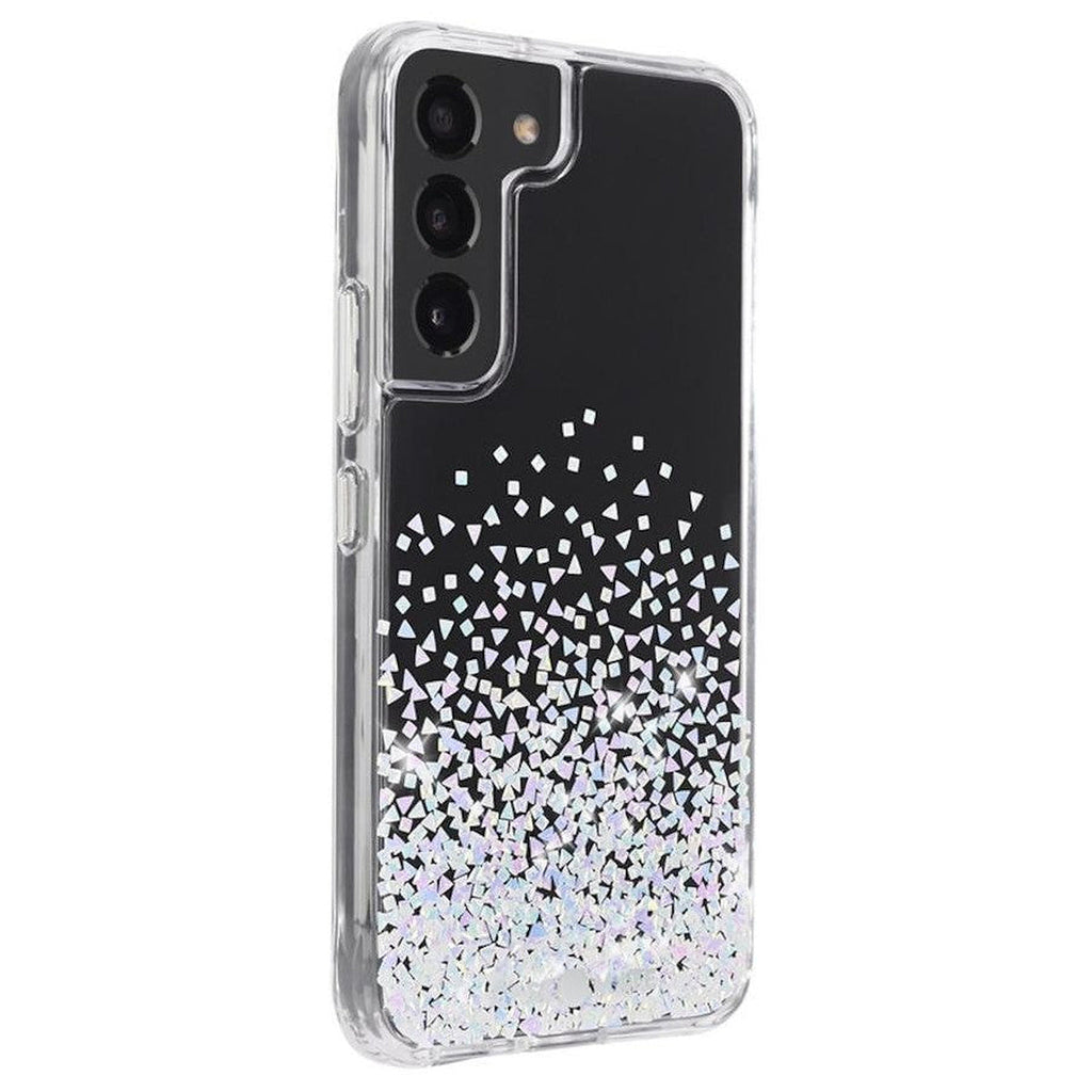 Case-Mate Twinkle Ombre Diamond Galaxy S22 case, angled rear and left side