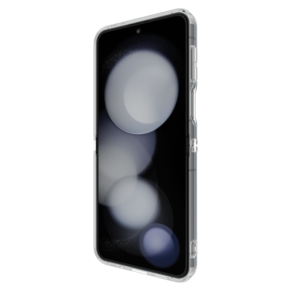 Case-Mate Tough Clear Galaxy Z Flip6 case, angled front view