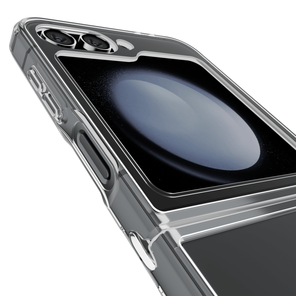Case-Mate Tough Clear Galaxy Z Flip6 case, camera and button detail