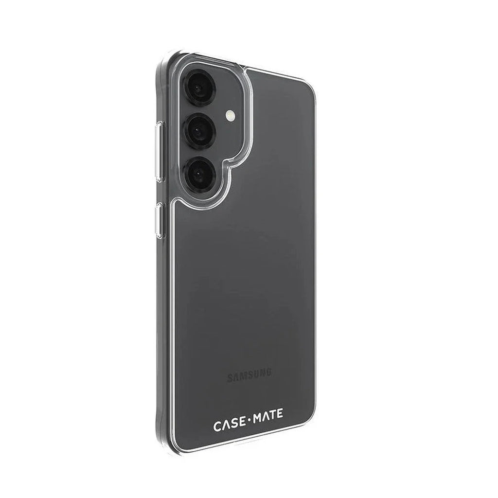 Case-Mate Tough Clear case CM055734 for Samsung Galaxy S25, rear button-side angle