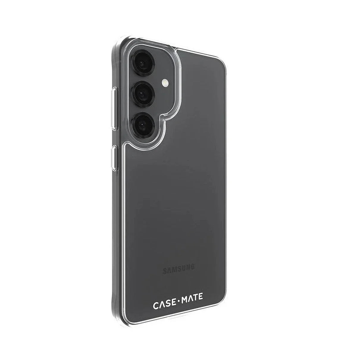 Case-Mate Tough Clear case CM055734 for Samsung Galaxy S25, rear button-side angle