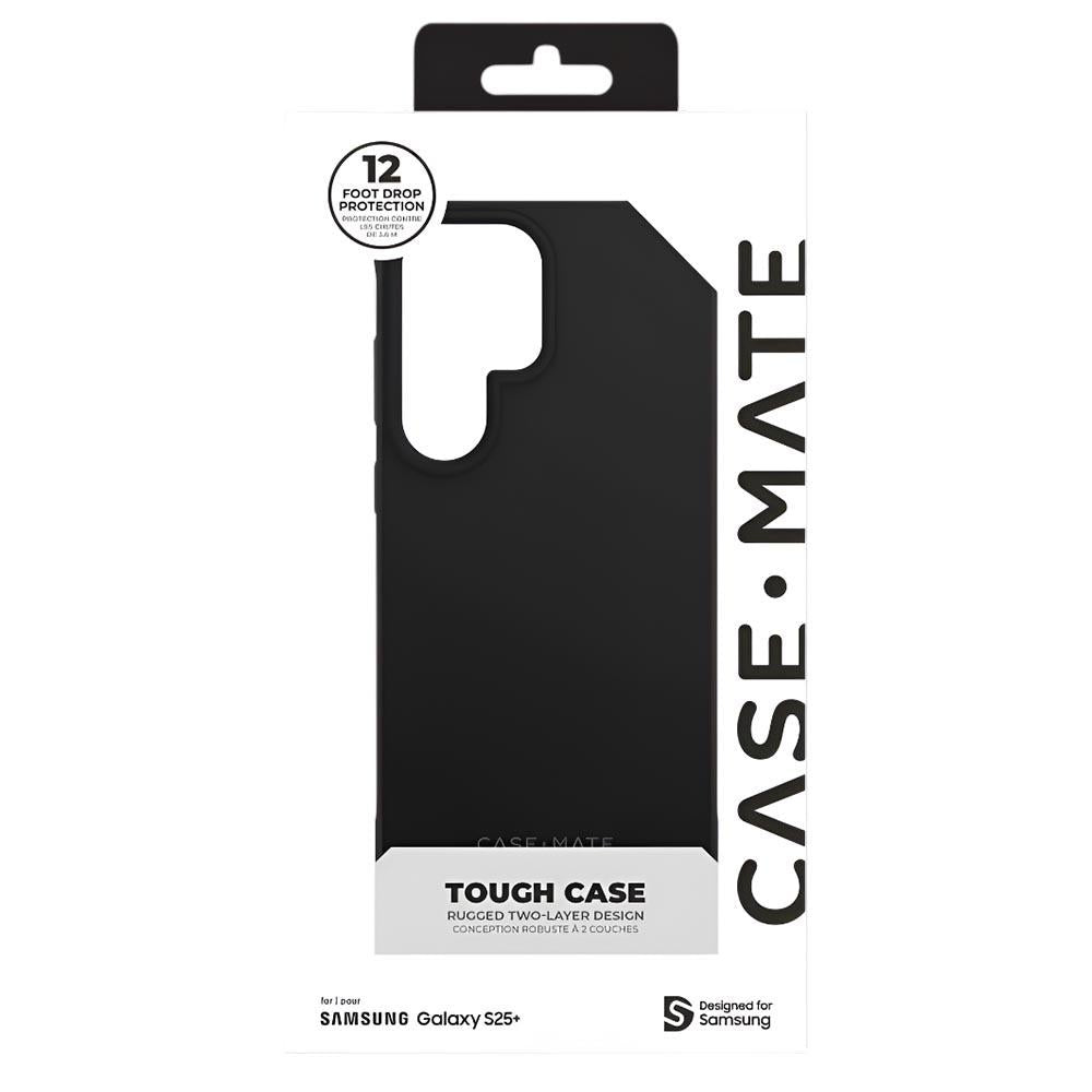 Retail packaging of Case-Mate Tough Black case for Samsung Galaxy S25 Plus