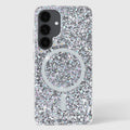 Case-Mate Twinkle Disco CM055916 Silver/Clear magnetic case for Samsung Galaxy S25, rear view