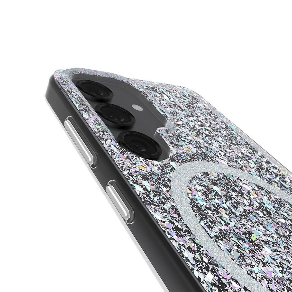 Close-up of Case-Mate Twinkle Disco CM055916 reflective finish and camera opening