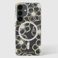 Case-Mate Floral Gems magnetic case for Samsung Galaxy S25 in Clear/Gold, rear view