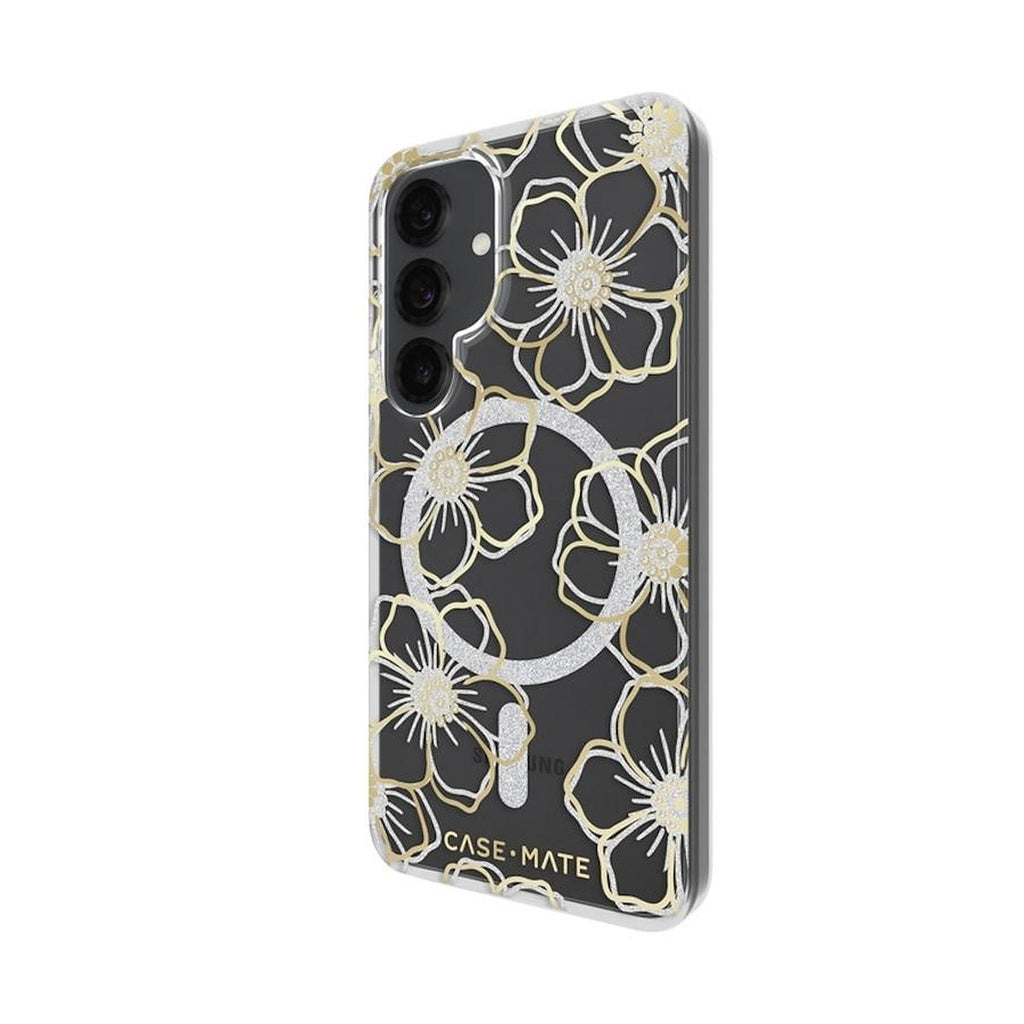 Case-Mate Floral Gems Galaxy S25 case, opposite rear angle