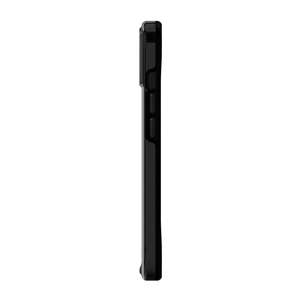EFM Alta D3O Crystalex Smoke Black case, side profile showing the button openings