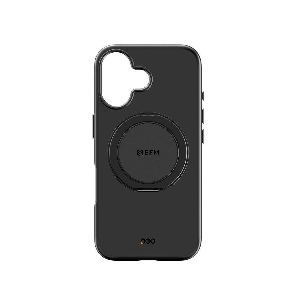 EFM Alta D3O Bio iPhone 16 Plus Black case, rear view without phone