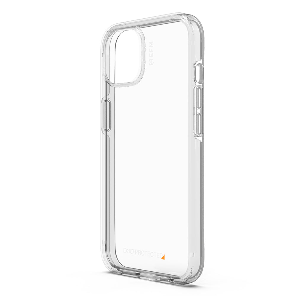 EFM Alta Pure clear case for iPhone 13 Pro and iPhone 14 Pro, angled rear view