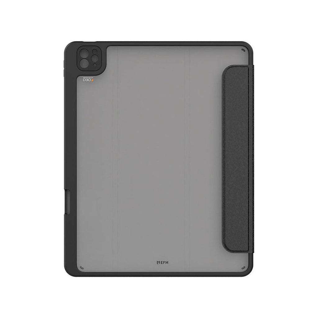 EFM Aspen Folio Case Armour for iPad Pro 12.9-inch in black – Clear back panel, rear view