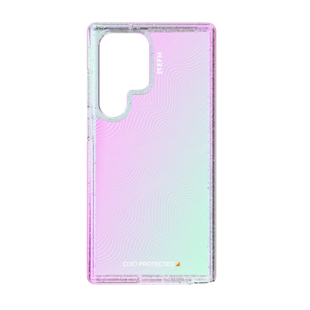 EFM Aspen Samsung Galaxy S23 Ultra Glitter Pearl case, rear view without phone