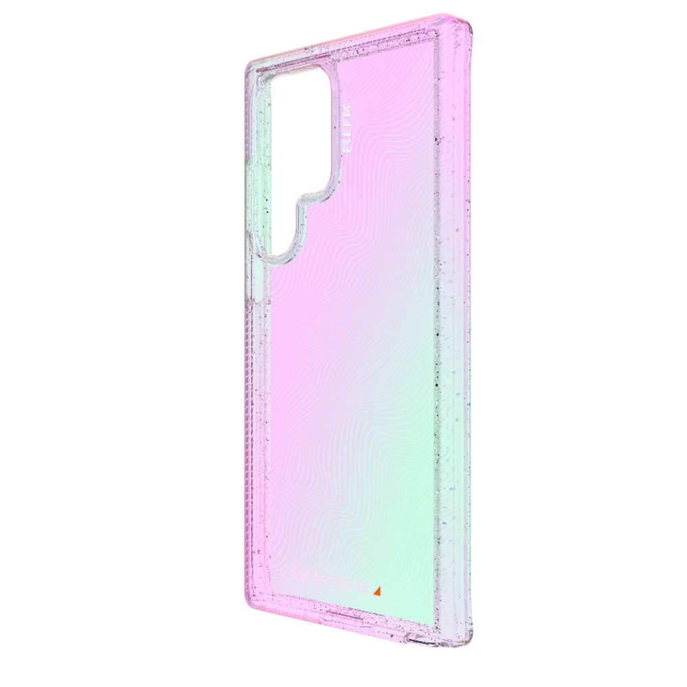 EFM Aspen D3O Crystalex Galaxy S23 Ultra Glitter Pearl case, angled rear view