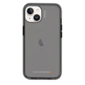 EFM Aspen Pure Black case on iPhone 14 Plus, rear view with translucent back