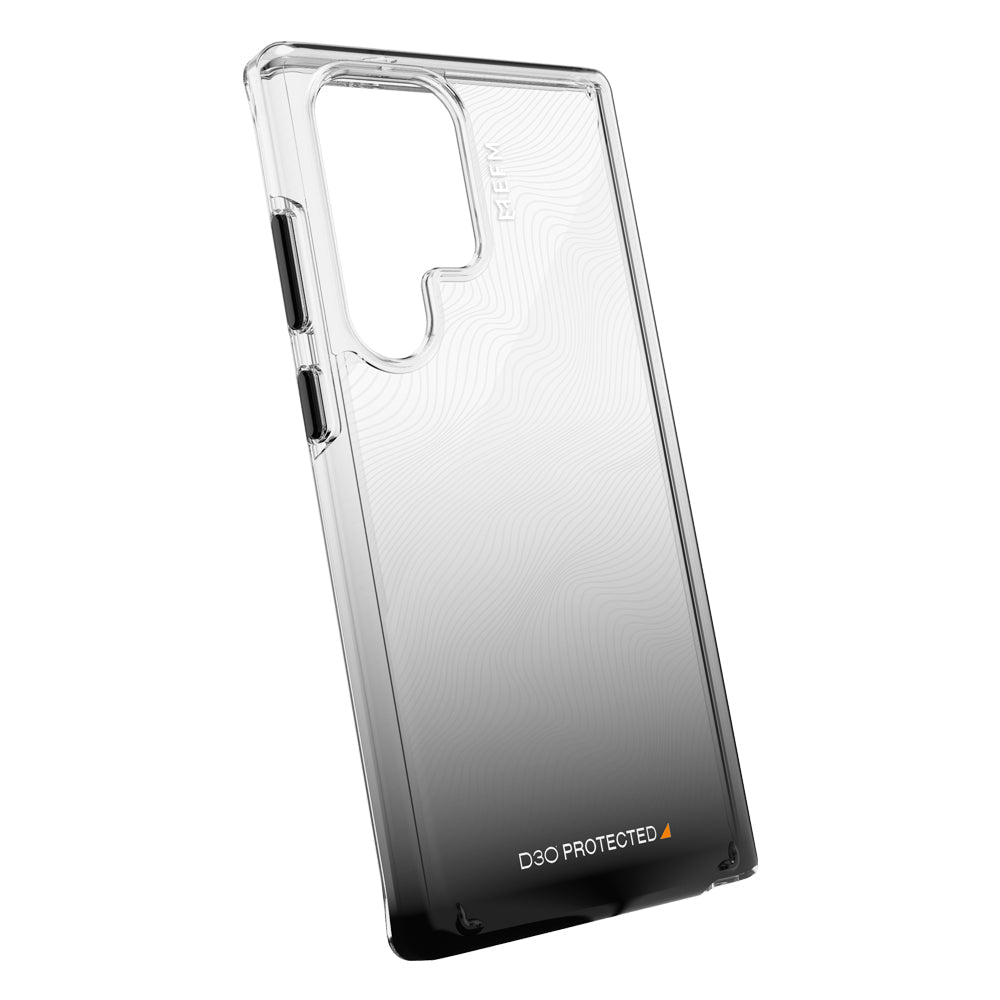EFM Aspen D3O Crystalex Samsung Galaxy S23 Ultra case in Black Gradient, close up view