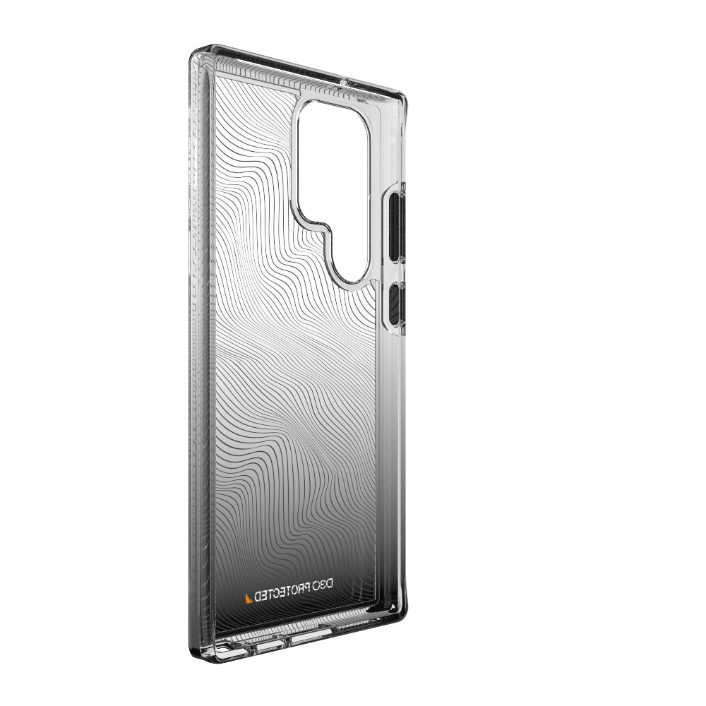 EFM Aspen D3O Crystalex Samsung Galaxy S23 Ultra case in Black Gradient, interior angle view