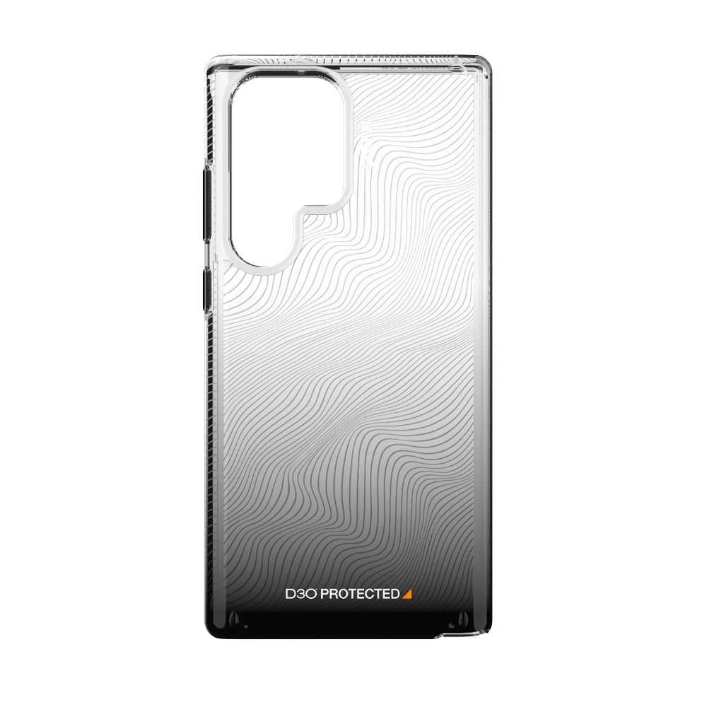 EFM Aspen D3O Crystalex Samsung Galaxy S23 Ultra case in Black Gradient, rear view