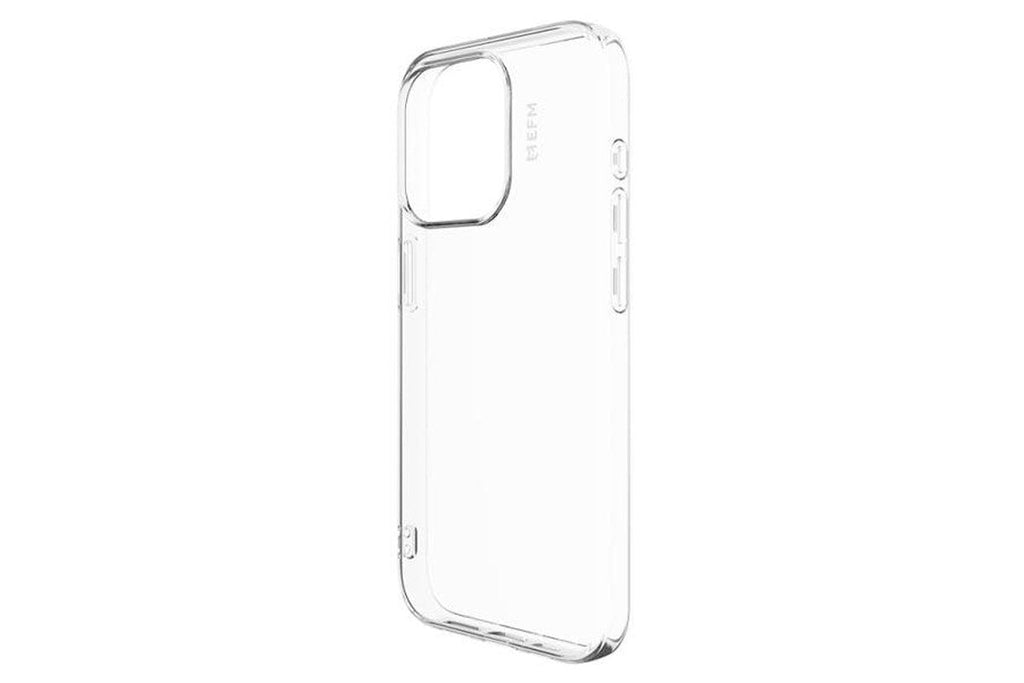 EFM Baltoro clear iPhone 15 Pro Max case, angled rear view