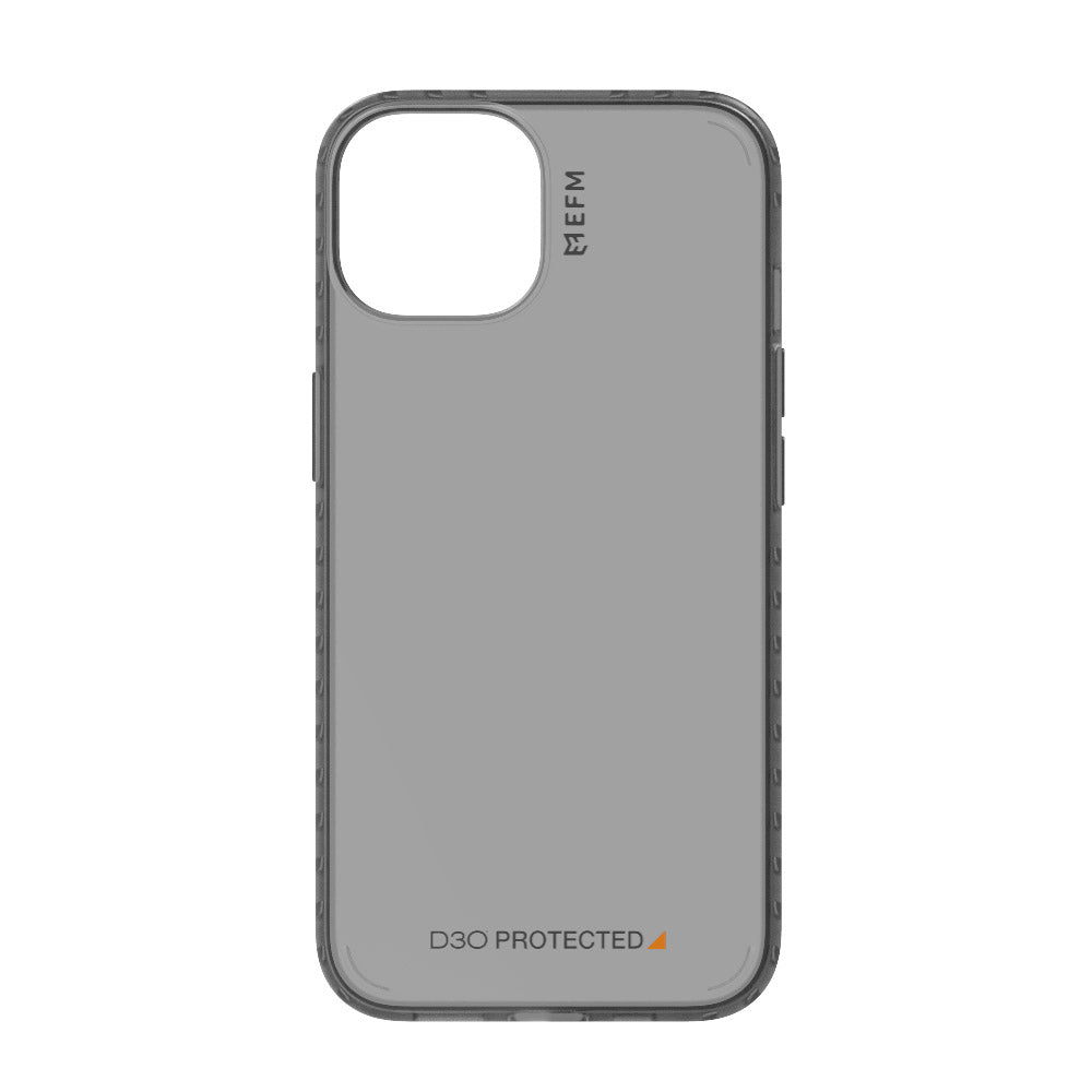 Rear view of the EFM Bio+ iPhone 14 Plus case in Smoke Black