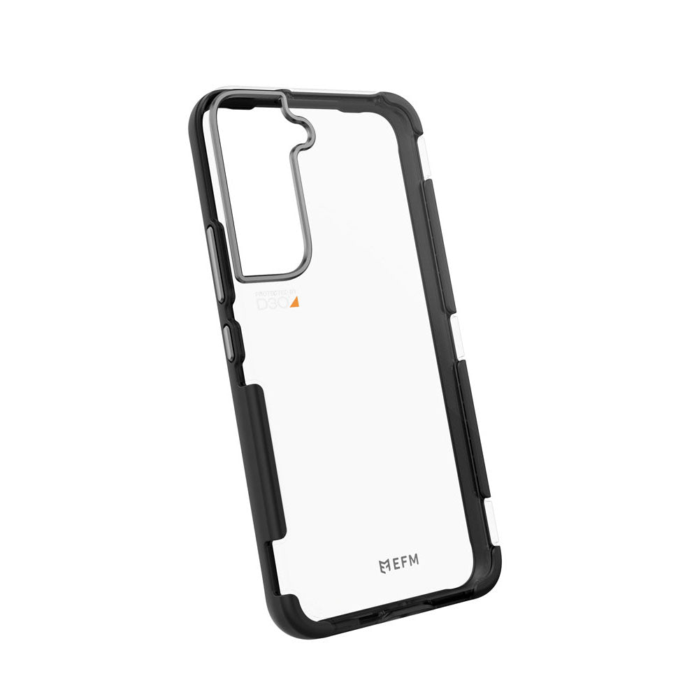 EFM Cayman Carbon Galaxy S22 Plus case shown at a tilted angle