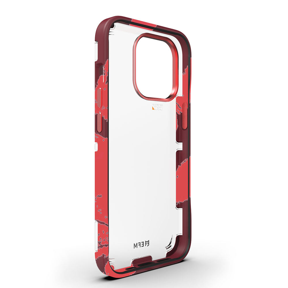 EFM Cayman Thermo Fire iPhone 13 Pro case viewed at an angle from inside