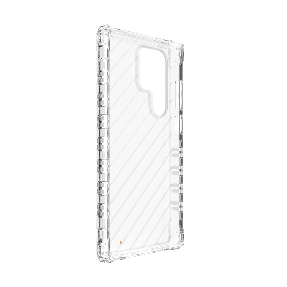 Angled interior view of the EFM Dakar Crystal Clear Samsung Galaxy S23 Ultra case