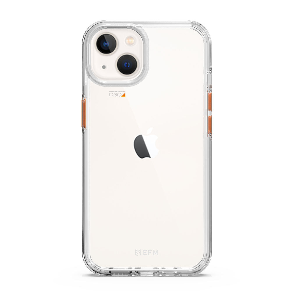 EFM Aspen D3O Crystalex case in Clear for iPhone 13 mini and iPhone 12 mini, case fitted to iPhone 13 mini — EFCDUAE191CLE
