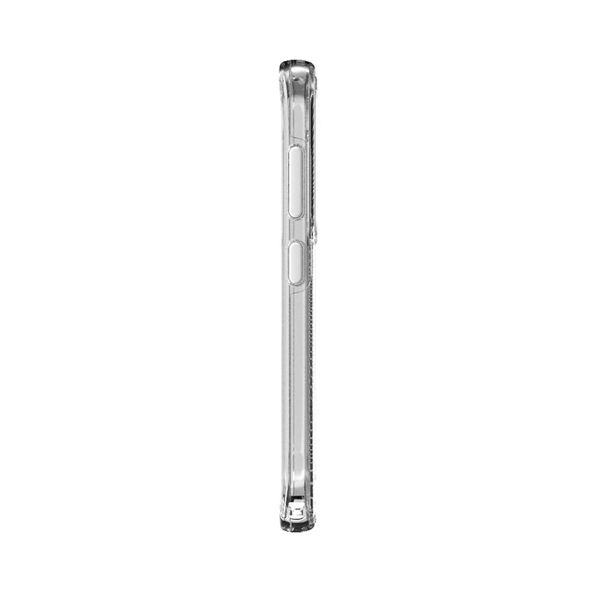 EFM Aspen Crystal Clear Samsung Galaxy S23 Plus case, button side profile