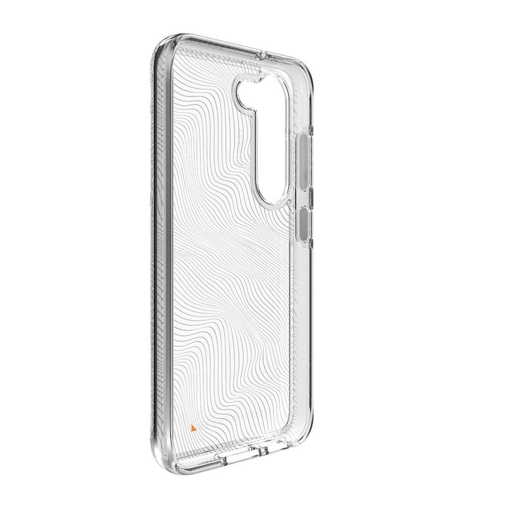 EFM Aspen Crystal Clear Samsung Galaxy S23 Plus case, angled inside view
