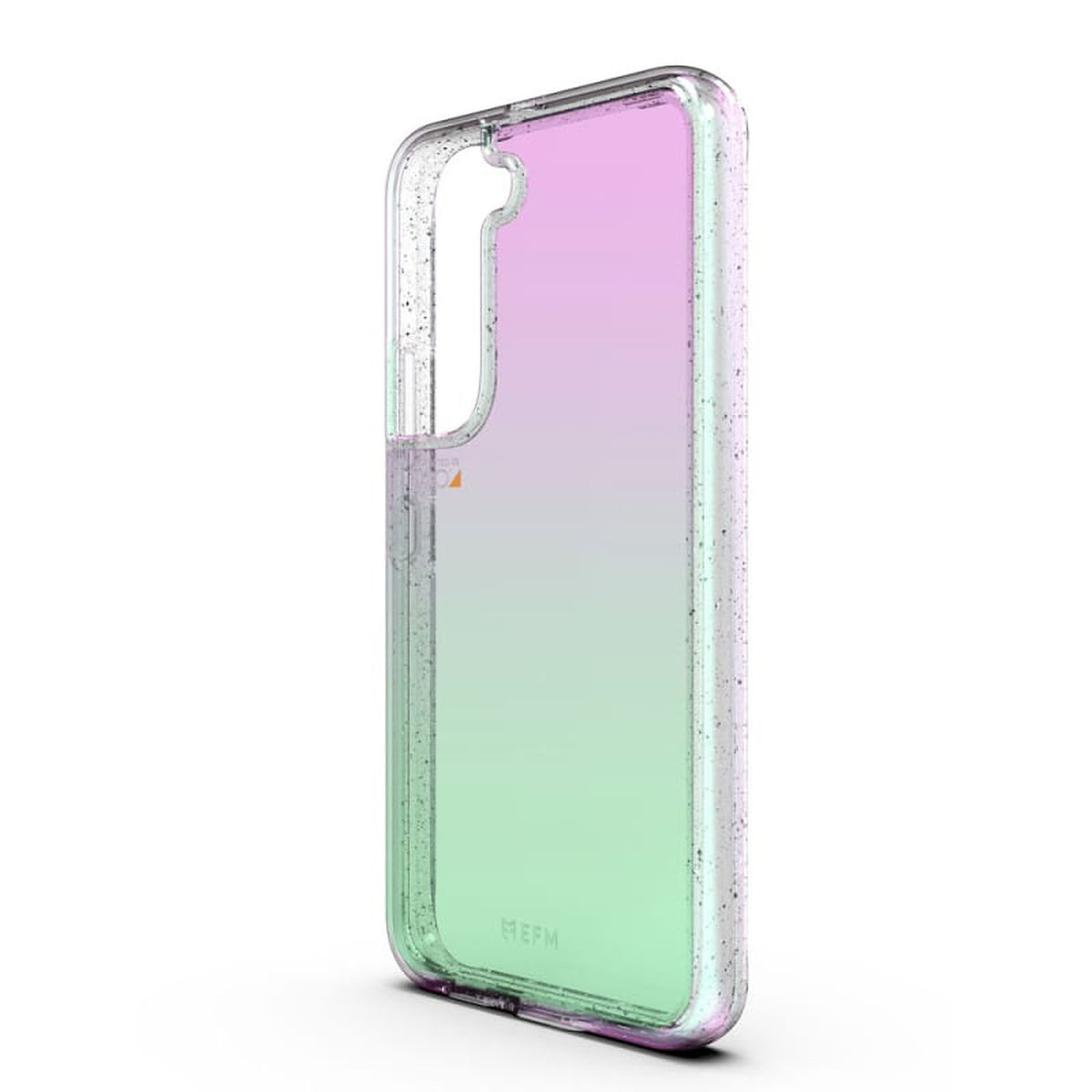 EFM Aspen D3O Crystalex case for Samsung Galaxy S22 Plus EFCDUSG280GLPX in Glitter Pearl, angled rear view