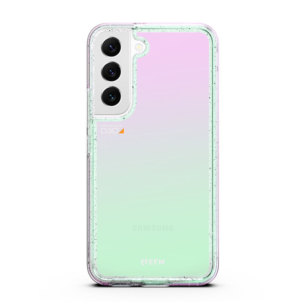 EFM Aspen Glitter Pearl case EFCDUSG280GLPX fitted to Samsung Galaxy S22 Plus, rear view