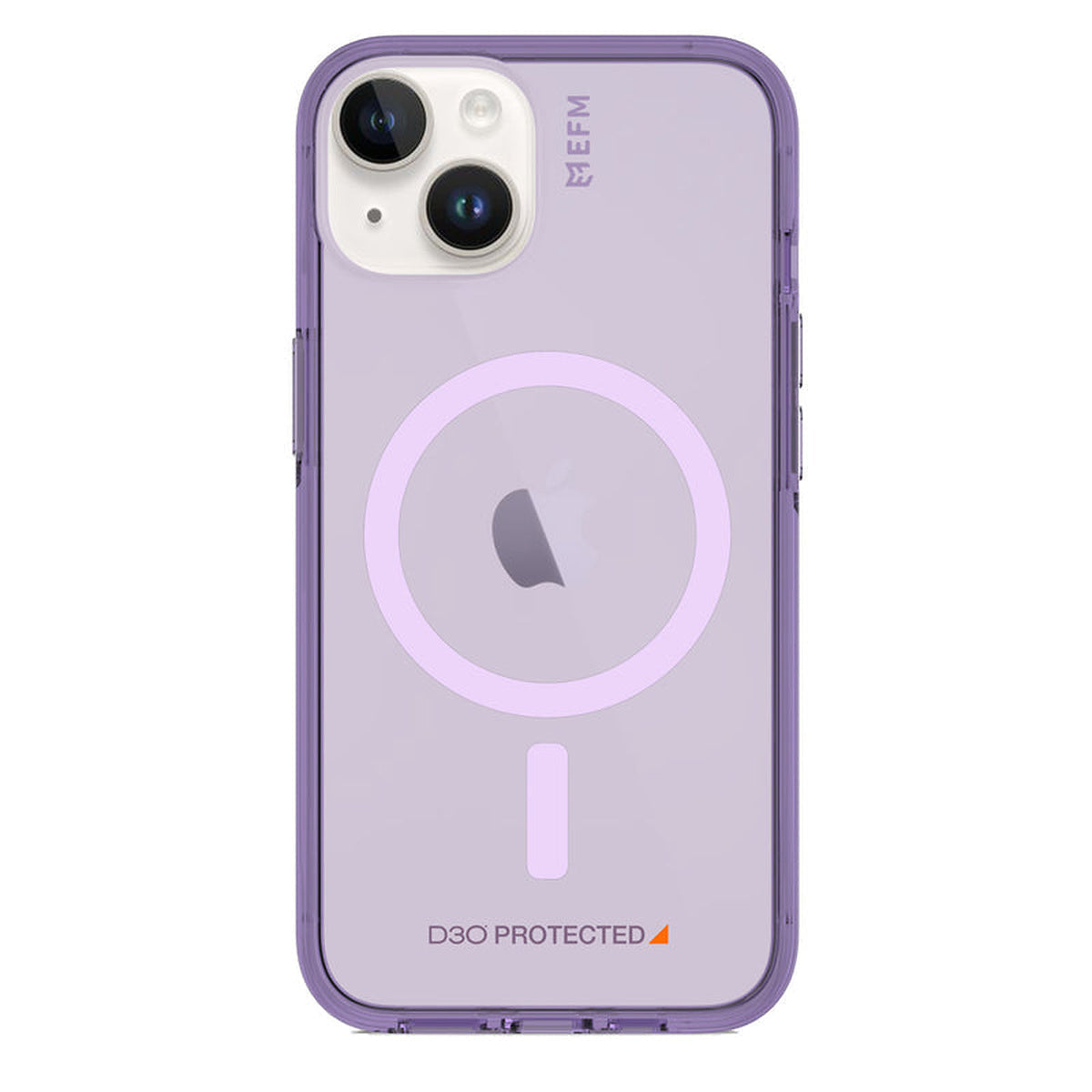 EFM Alta Purple case fitted to iPhone 14, rear view