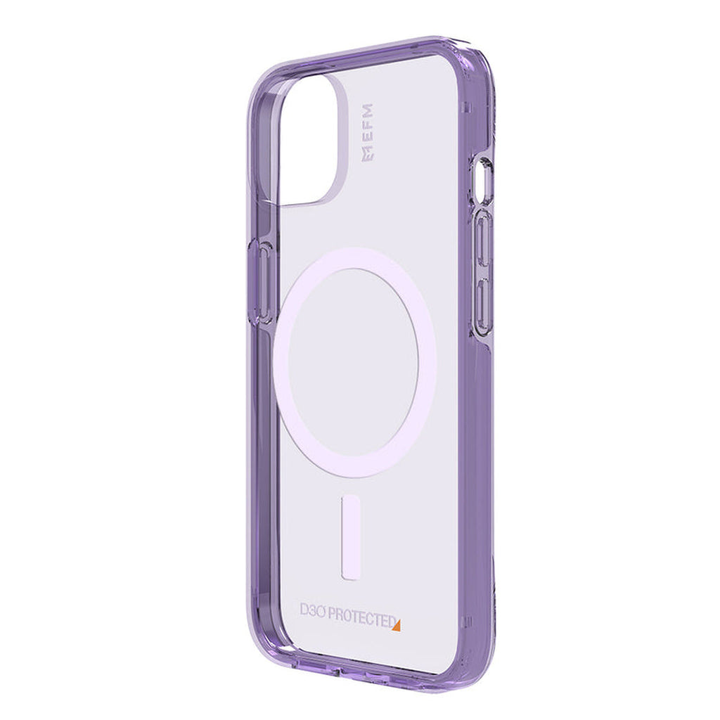EFM Alta Purple iPhone 13 and 14 case, angled rear view
