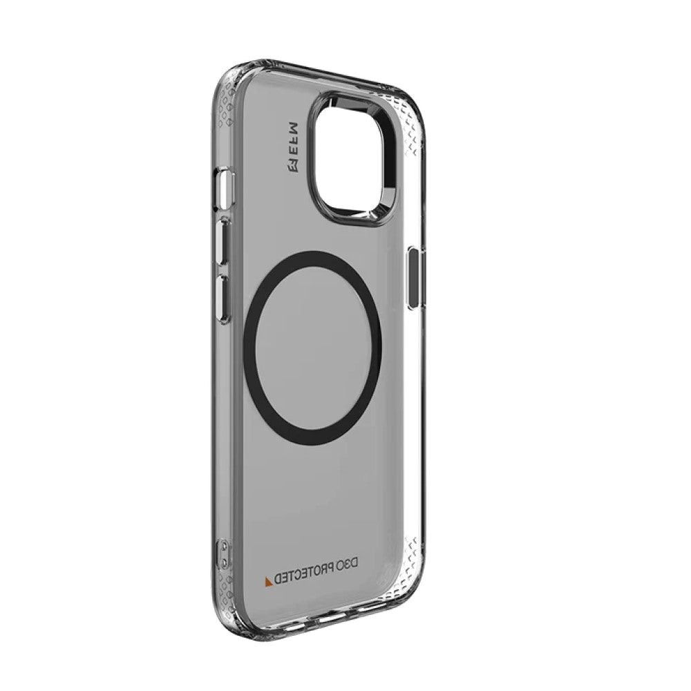 EFM Volta Black iPhone 15 Plus case, angled interior view