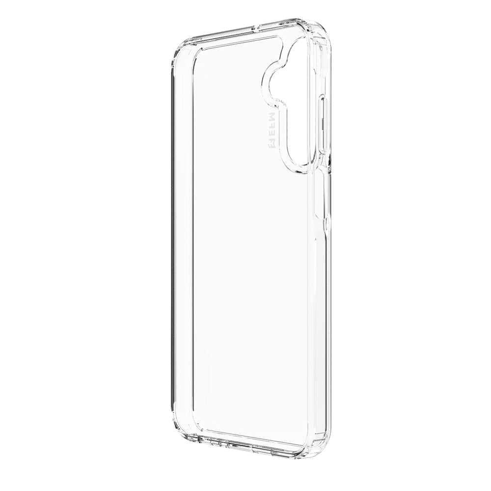 Angled front view of the EFM Zurich clear case for Samsung Galaxy A25 5G