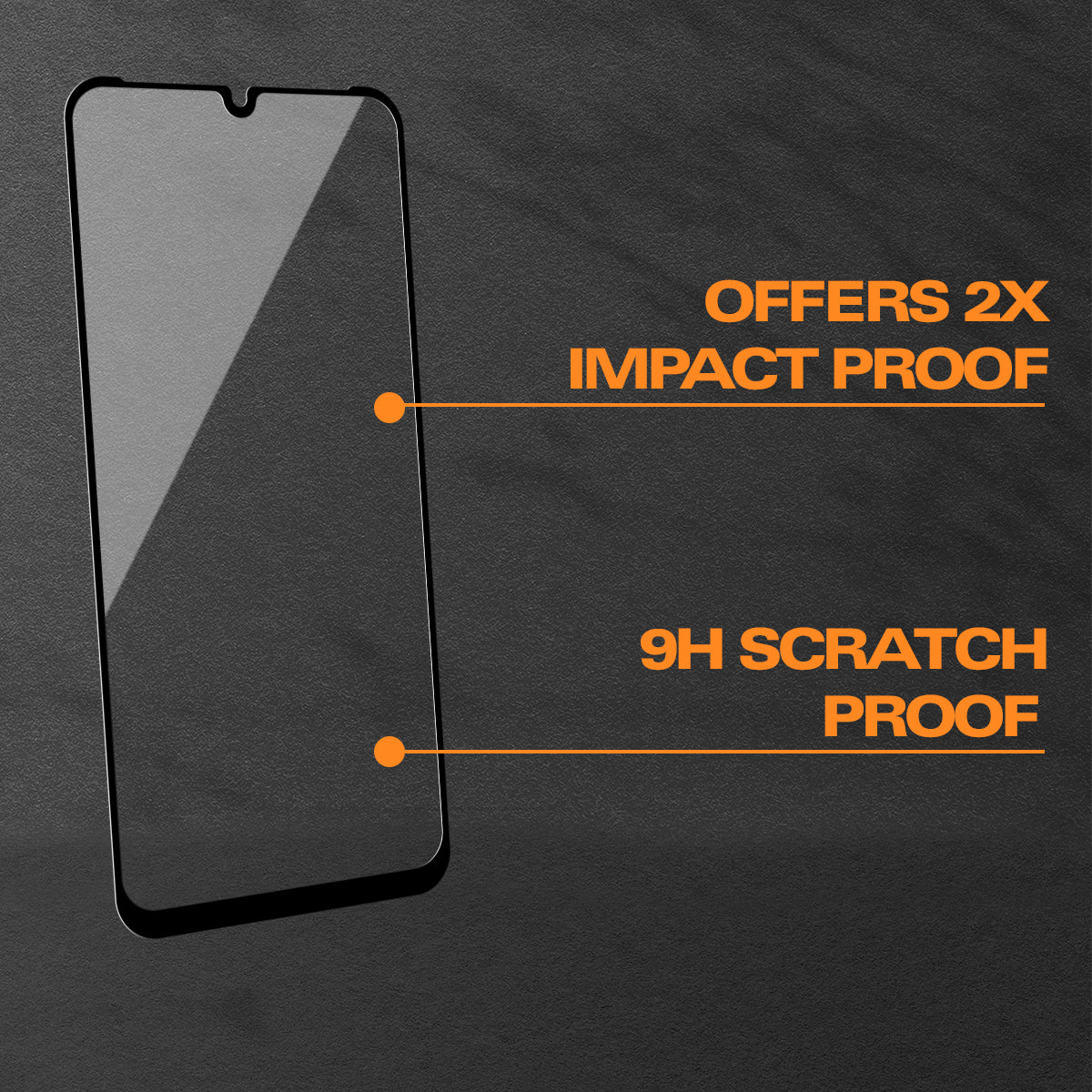 EFM Impact glass screen protector for Samsung Galaxy A25 5G showing manufacturer protection features