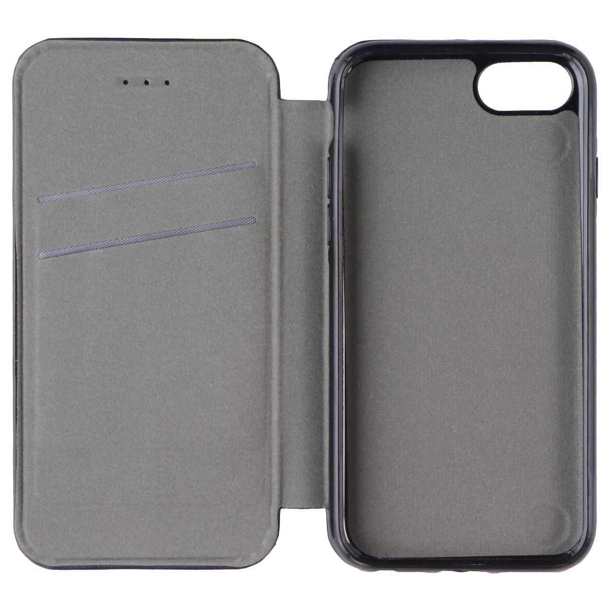 EFM Miami Wallet Case EFCTFAE149JET in Jet Black - open interior card pockets