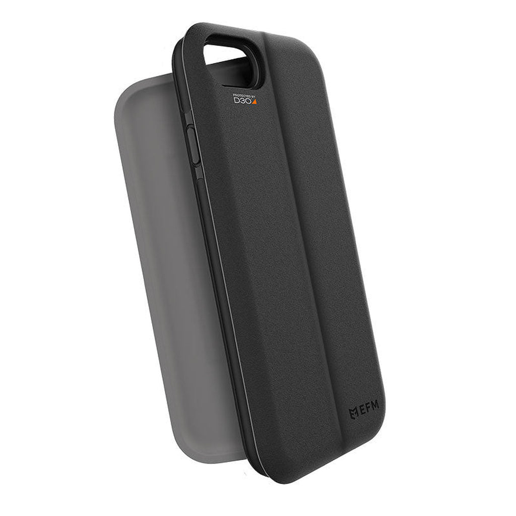 EFM Miami Wallet Case EFCTFAE149JET in Jet Black - open rear angle