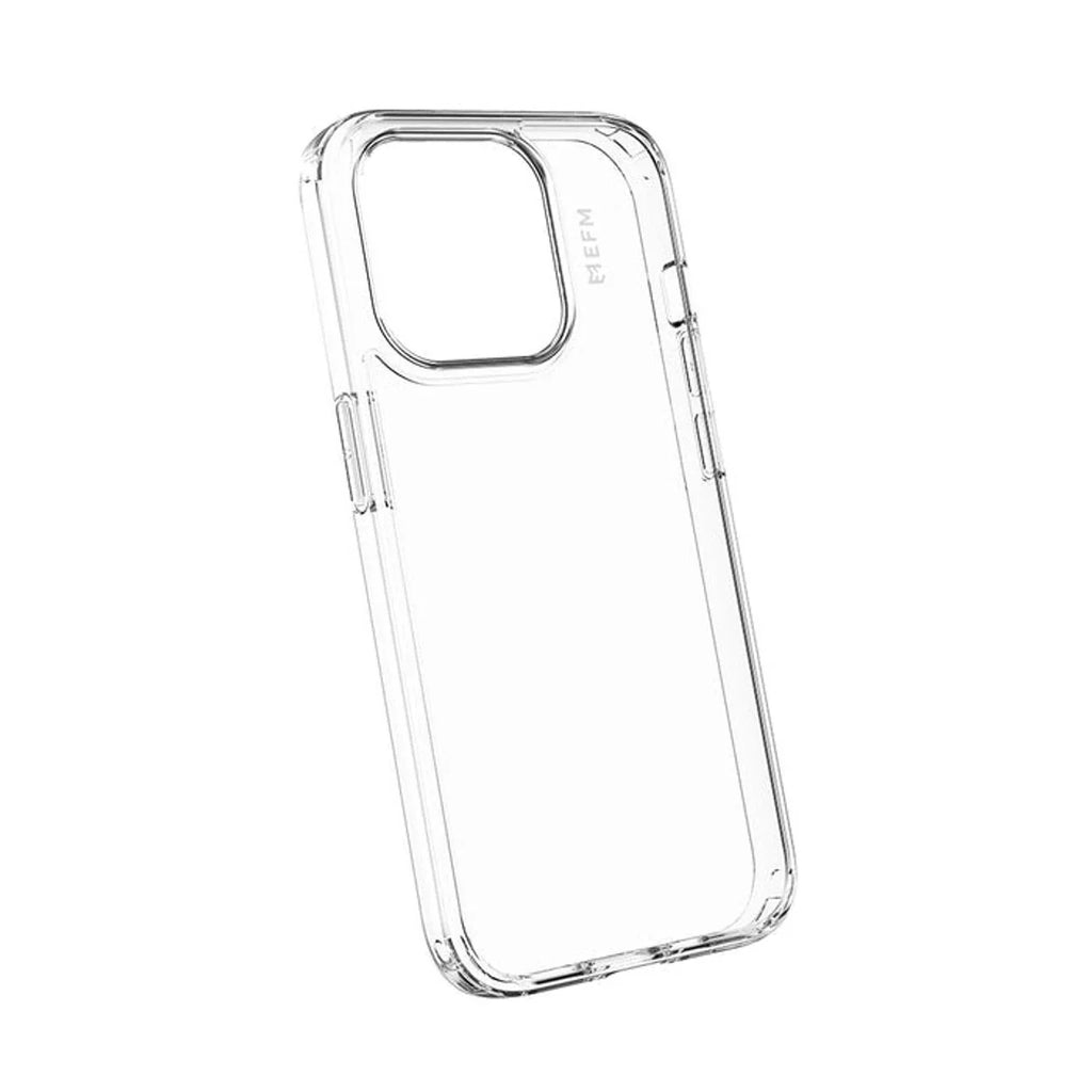 EFM Zurich clear iPhone 15 Pro case, opposite angled rear view