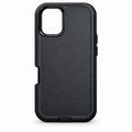 Black heavy duty case for iPhone 17, case only on white background