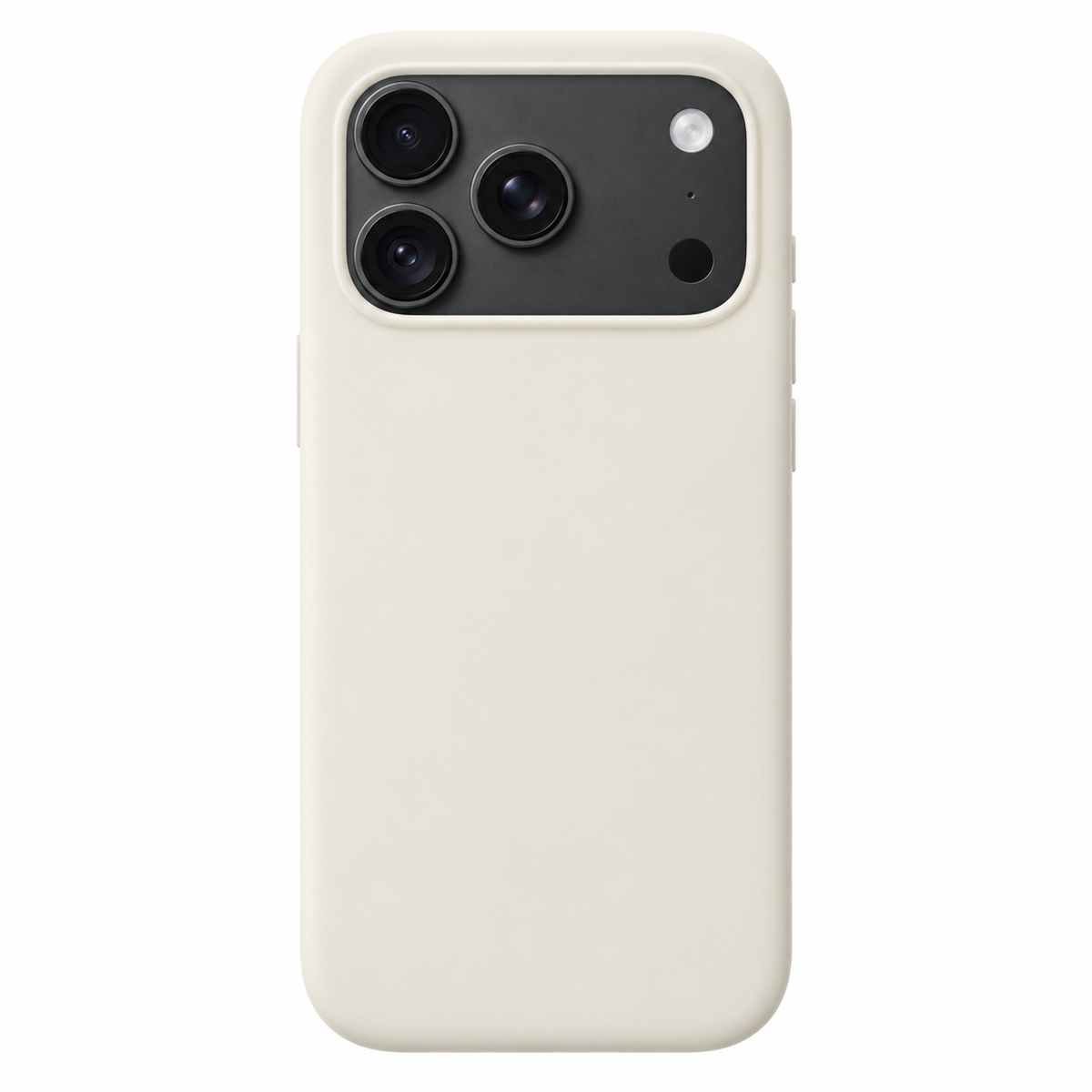 Mobile Cove Beige soft-touch case for iPhone 18 Pro — digitally prepared rear-view product visualisation