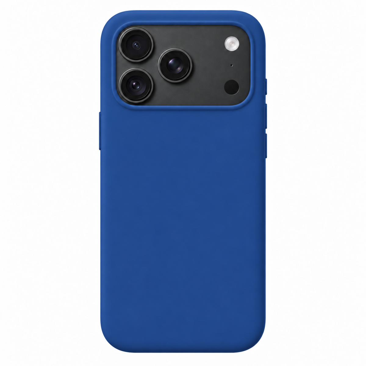 Mobile Cove Deep Blue soft-touch case for iPhone 18 Pro — digitally prepared rear-view product visualisation