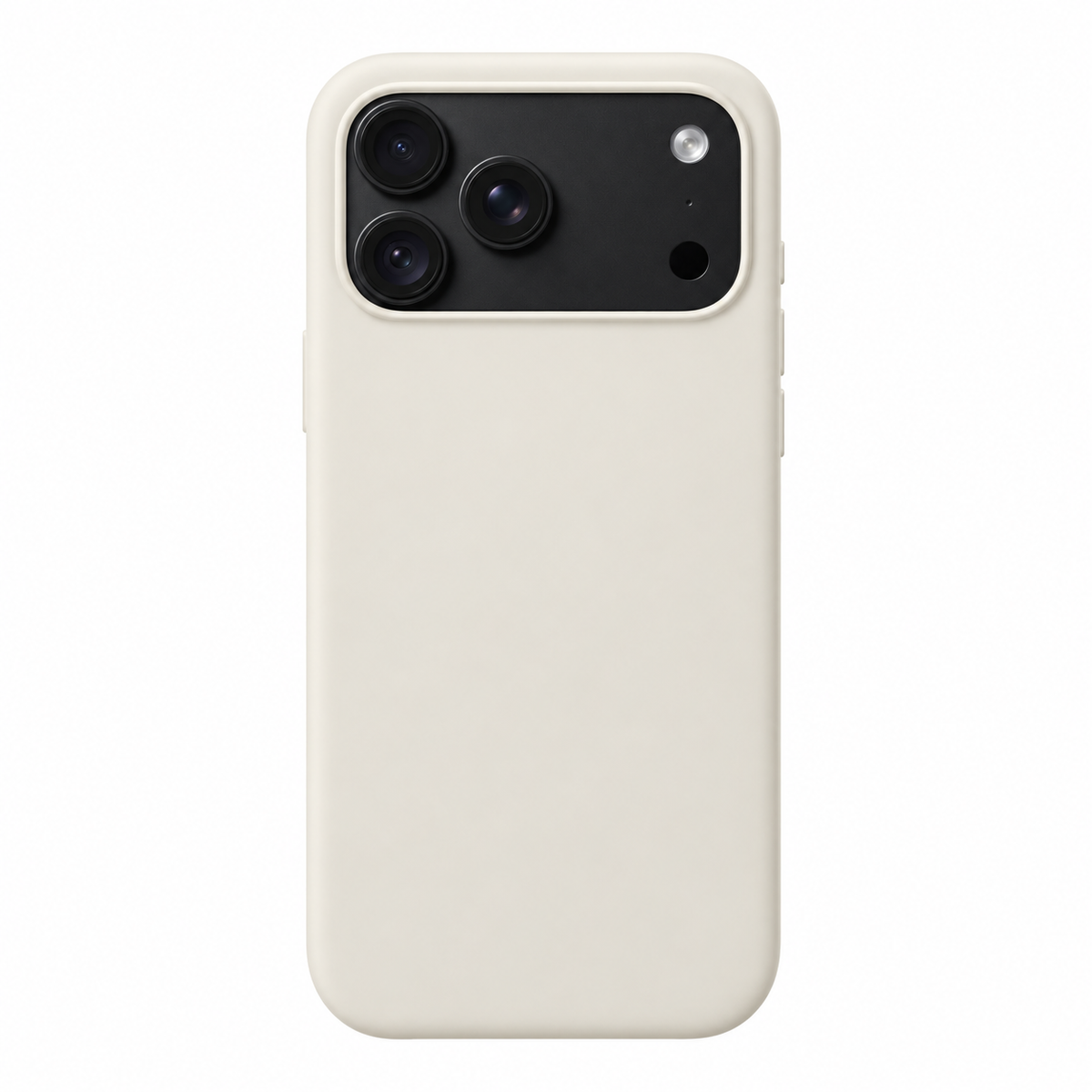 Mobile Cove Beige soft-touch case for iPhone 18 Pro Max — digitally prepared rear-view product visualisation