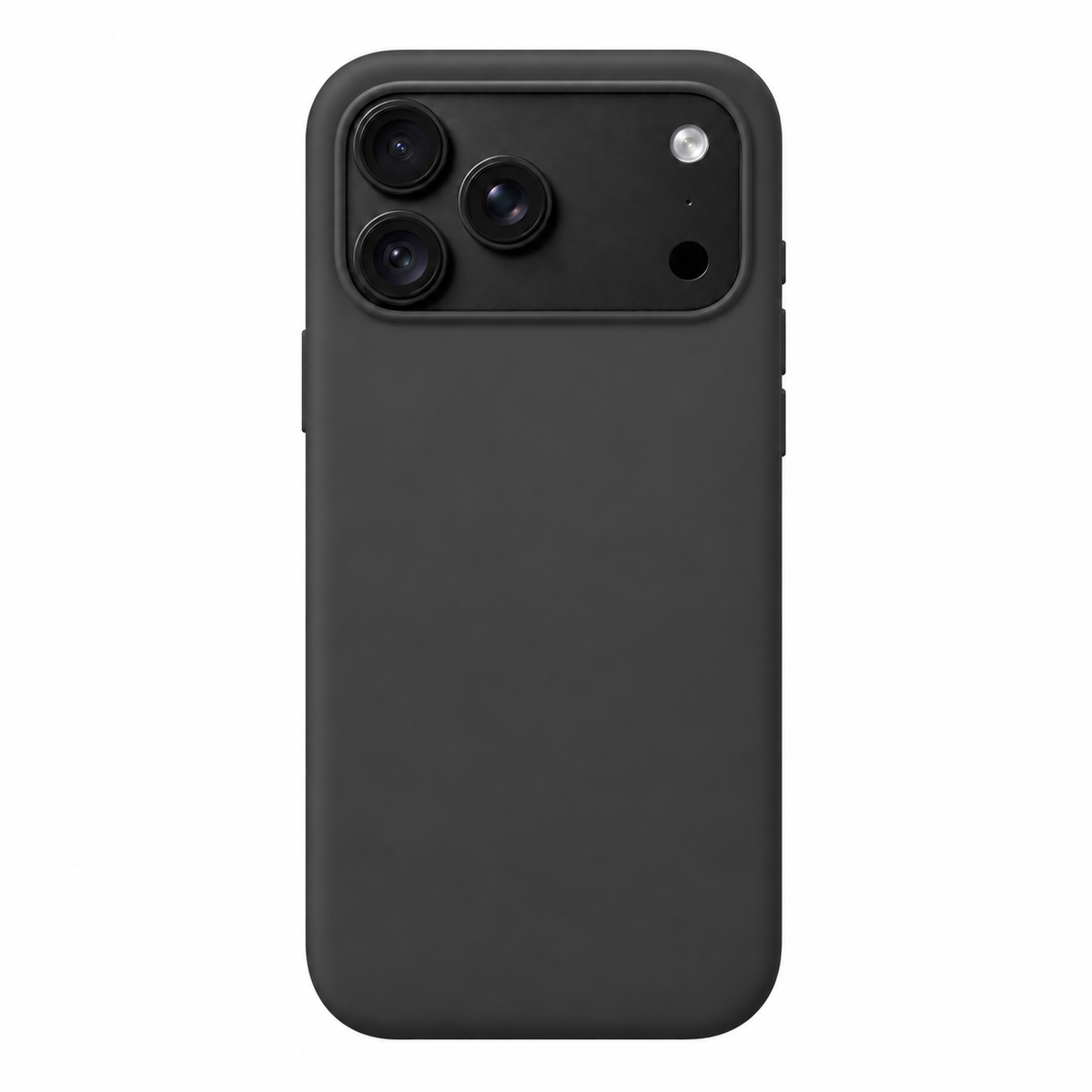 Mobile Cove Black soft-touch case for iPhone 18 Pro Max — digitally prepared rear-view product visualisation