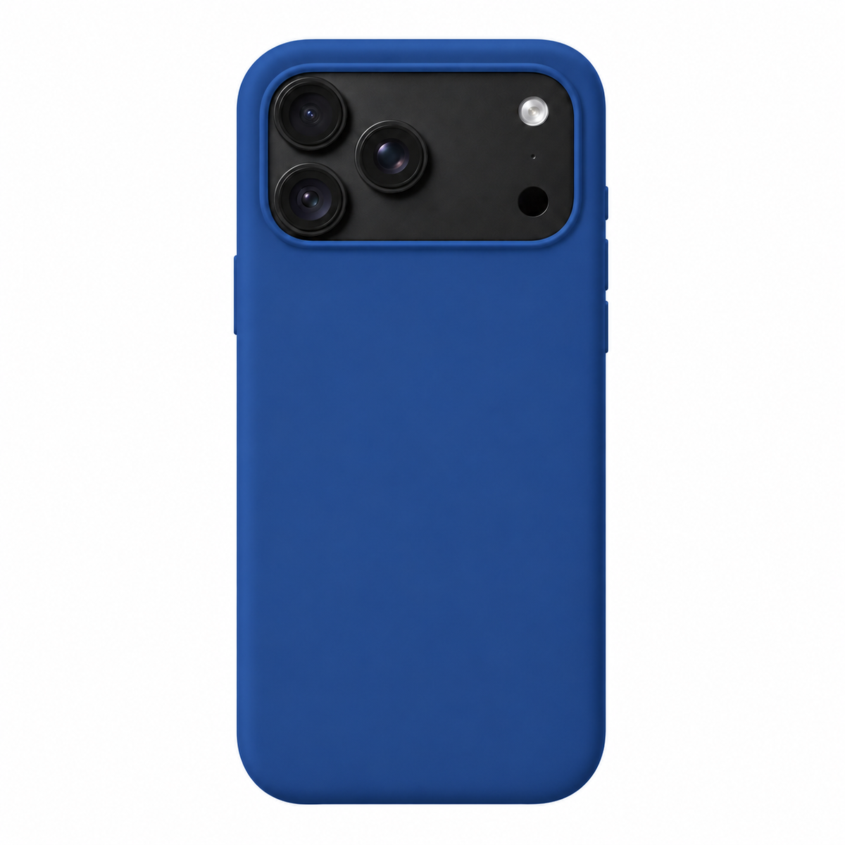 Mobile Cove Deep Blue soft-touch case for iPhone 18 Pro Max — digitally prepared rear-view product visualisation