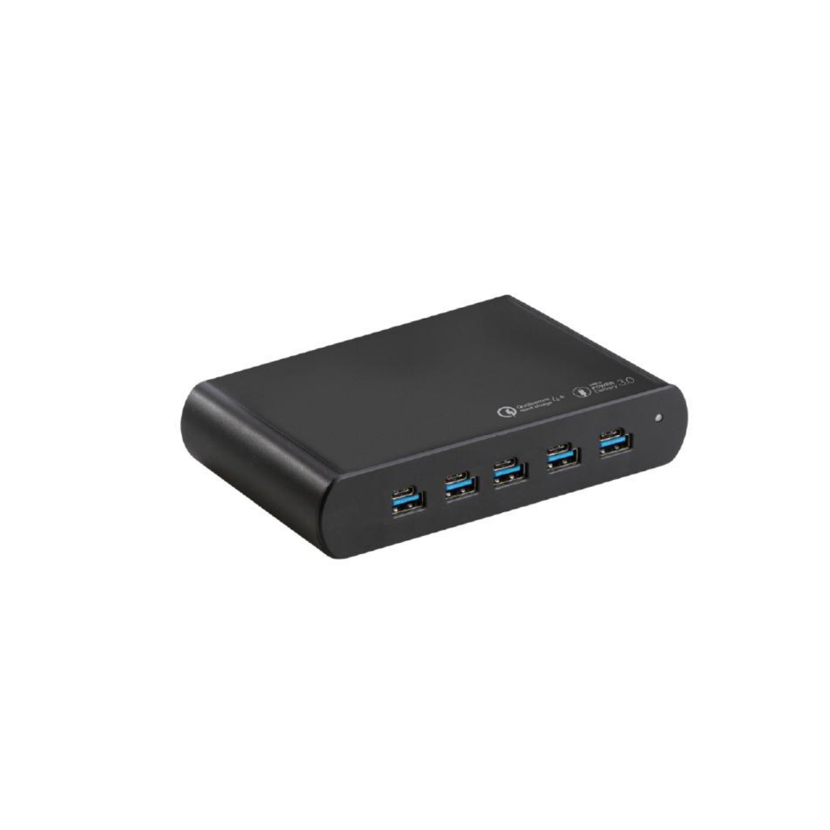 Shintaro SH-MDUC5 black 150W GaN desktop charger with five USB-C and five USB-A sockets